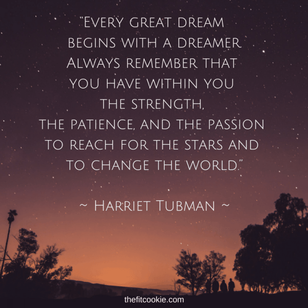 image of trees at dusk with motivational quote by Harriet Tubman