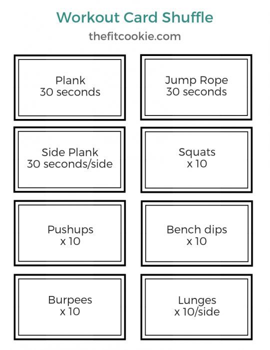 Workout Cards Template from thefitcookie.com