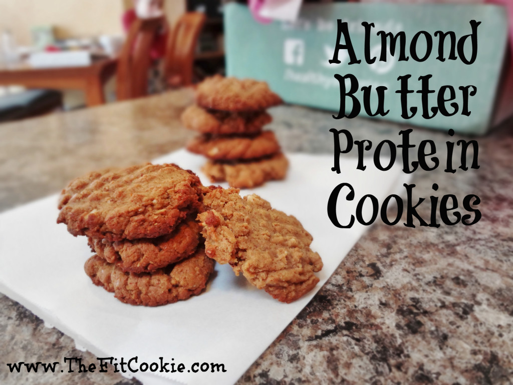 Looking for a sweet treat that won't derail your nutrition goals? Check out these delicious and easy to make Almond Butter Protein Cookies, they're dairy and egg free! - @TheFitCookie #glutenfree #dairyfree #eggfree
