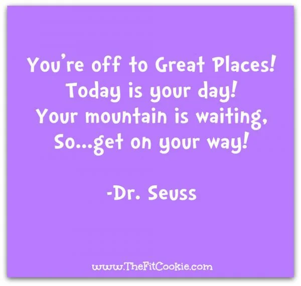 purple background with Dr. Seuss motivational quote 