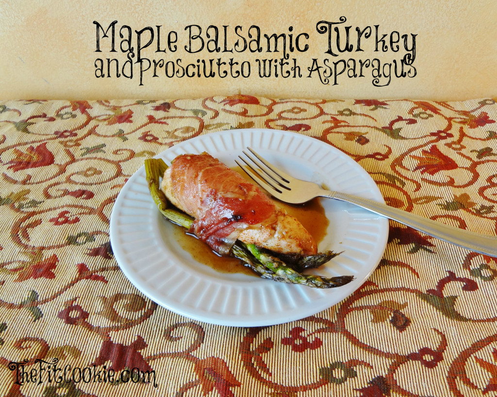Impress guests with this easy and delicious Maple Balsamic Turkey and Prosciutto with Asparagus. It's easy to put together but looks beautiful! Plus it's paleo and nut free - @TheFitCookie #paleo #healthy
