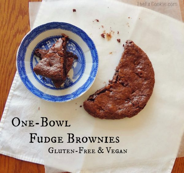 Looking for an allergy friendly brownie recipe? Make a batch of these Vegan One Bowl Fudge Brownies that are gluten free, nut free, and made with simple ingredients you probably already have in your pantry! | TheFitCookiecom #vegan #glutenfree #brownies #chocolate