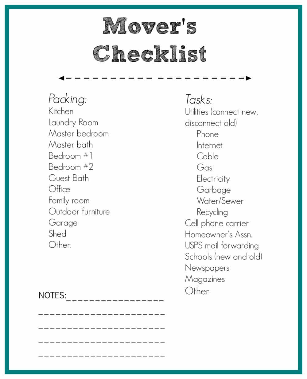 Printable Moving Checklist Packing Tips • The Fit Cookie