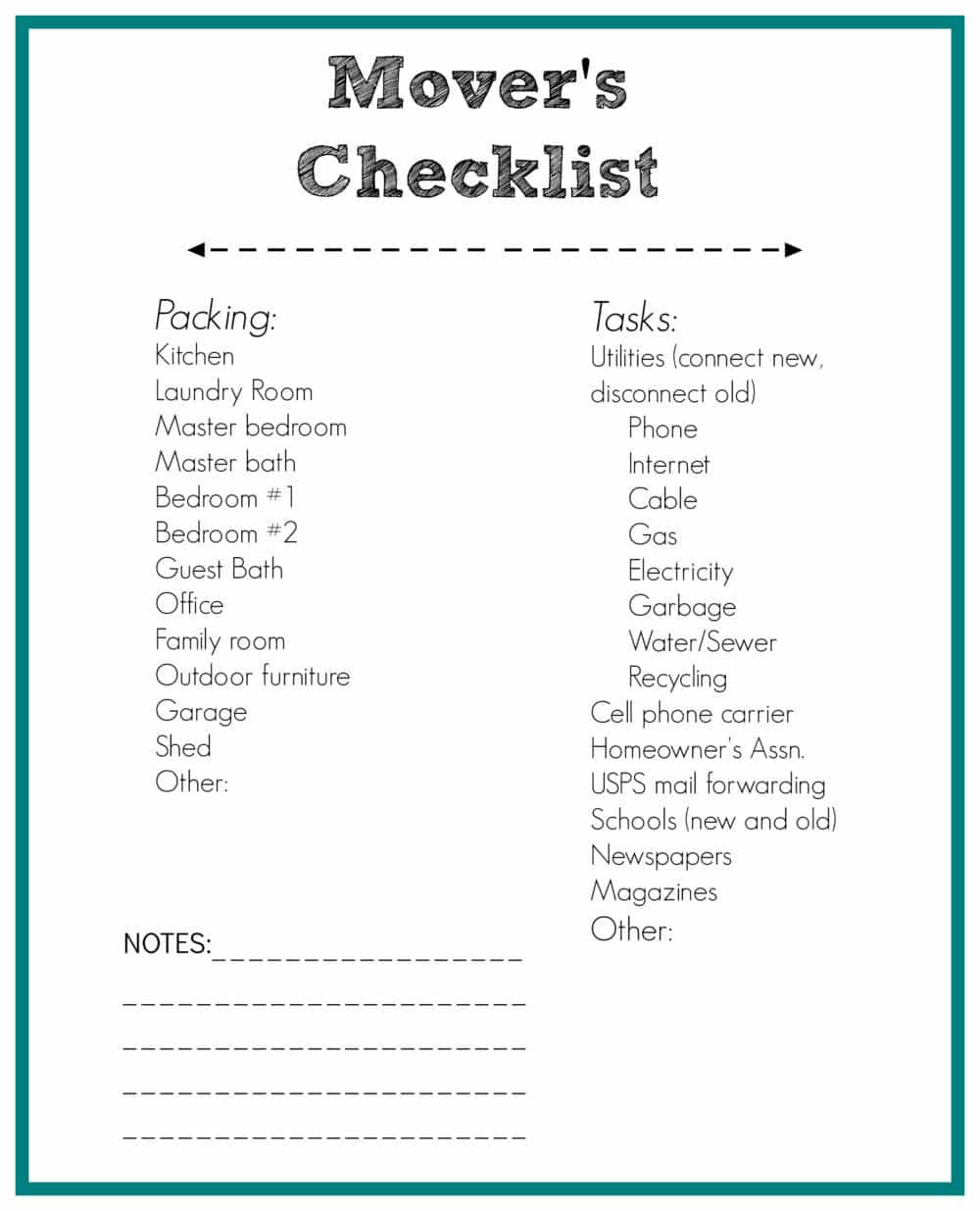 Printable Moving Checklist Packing Tips The Fit Cookie