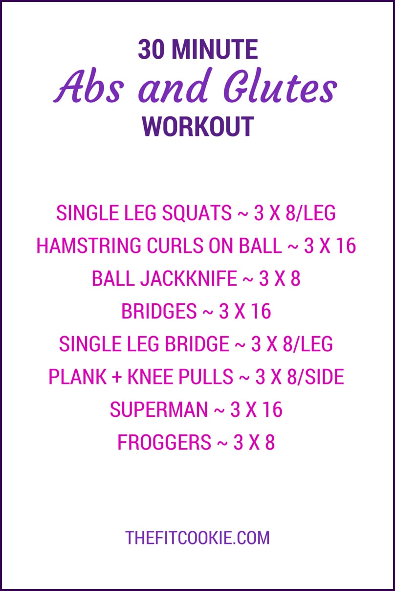 30 Minute Abs and Glutes Workout The Fit Cookie