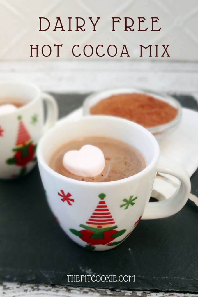 photo of cup of dairy free hot chocolate with a heart marshmallow in it 