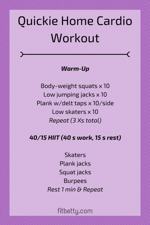Quickie Home Cardio Workout - @Fit_Betty @TheFitCookie #workout #fitness #HIIT