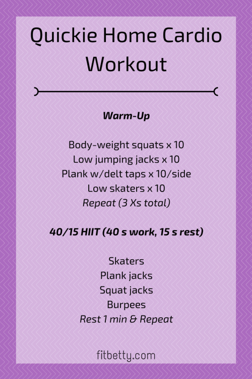 Quickie Home Cardio Workout No Equipment The Fit Cookie