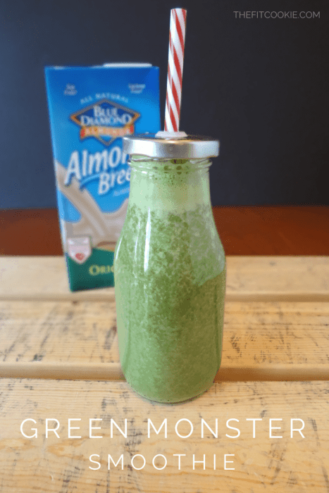 Get your veggies! Green Monster Smoothie - {AD} #smoothie #recipe @AlmondBreeze #glutenfree
