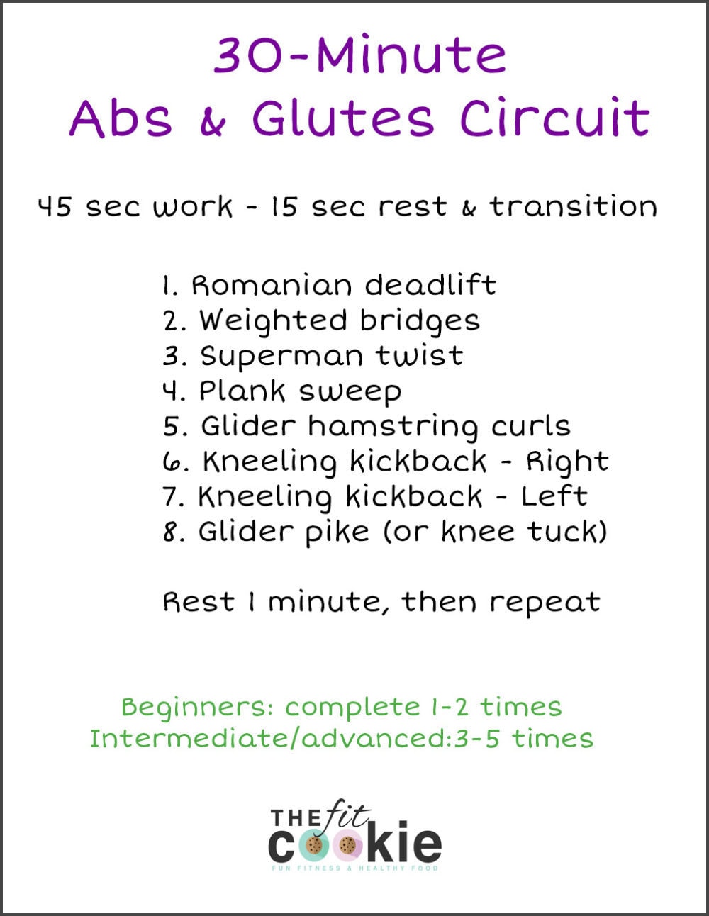 30 Minute Abs and Glutes Circuit Workout • The Fit Cookie
