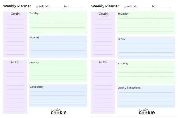Free Printable Weekly Planner Pages, 4 styles to choose from! - #planning #printable #fitfluential #productivity 