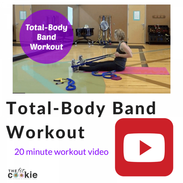Got a fitness band and 20 minutes? You can get a great workout! Watch this workout video for a follow-along total-body strength workout using only elastic bands - @TheFitCookie #workout #fitness