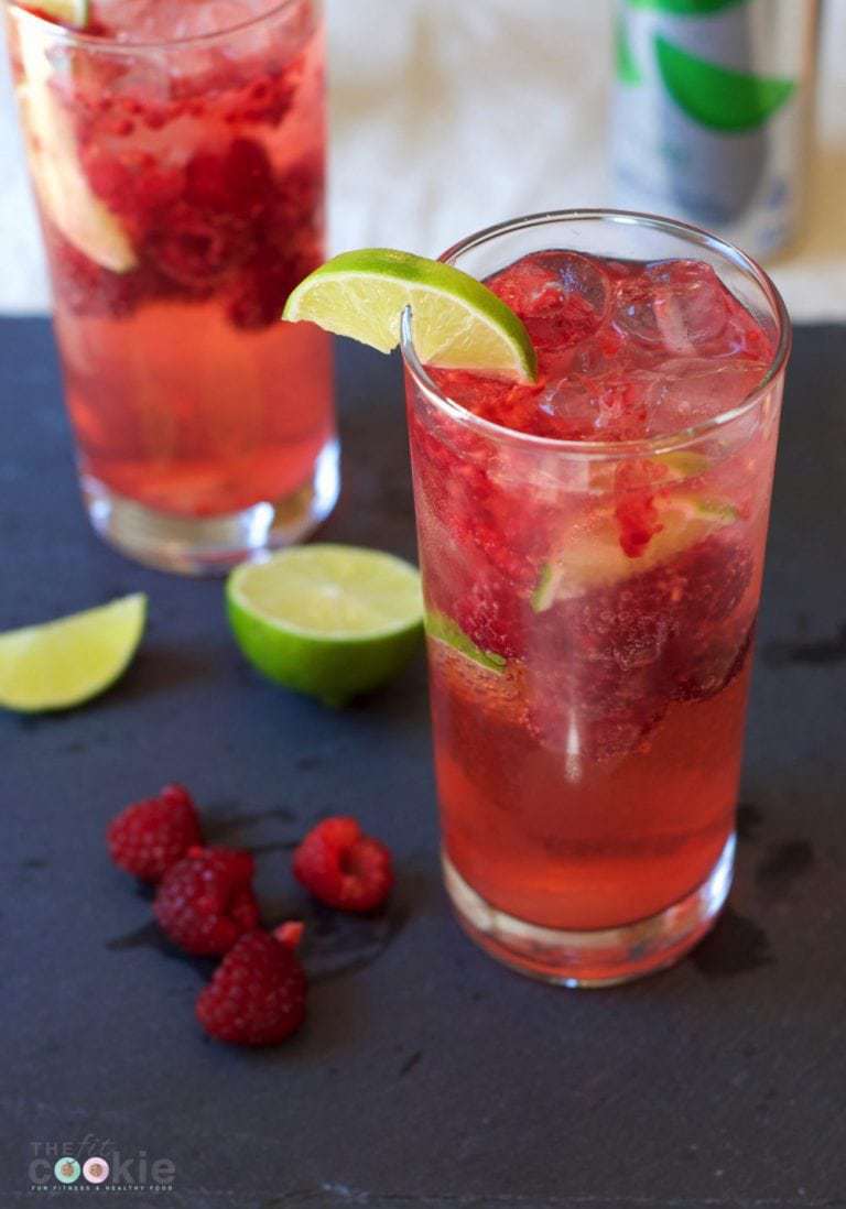 Raspberry Lime Sparkling Mocktail (Low Carb) • The Fit Cookie