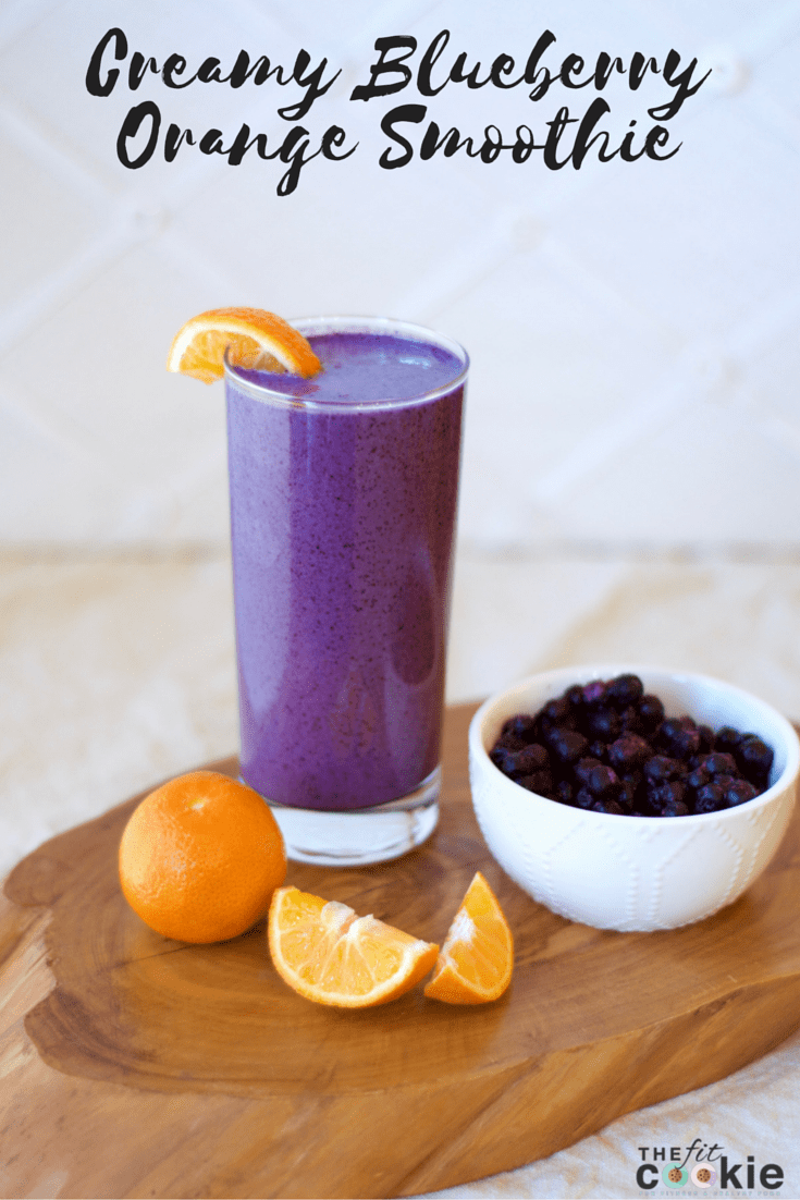 Creamy blueberry orange smoothie.