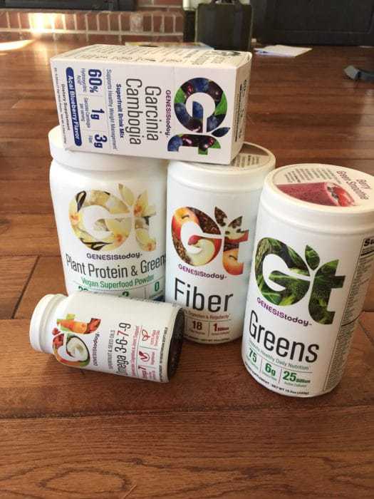 containers of health and wellness supplements from Genesis Today