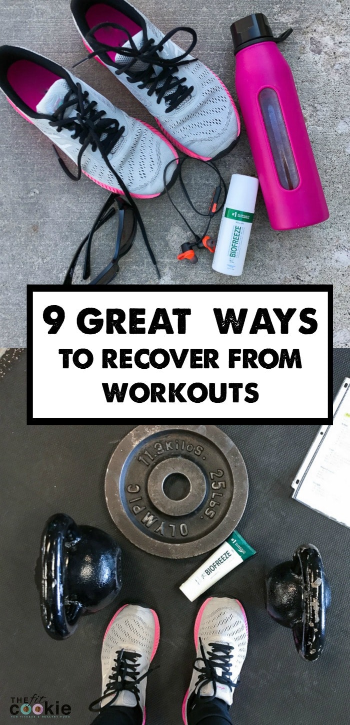 image collage of workout equipment and tools for workout recovery