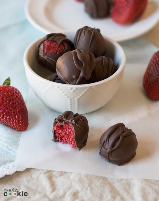 Strawberry Coconut Chocolate Truffles (Vegan & Gluten Free) • The Fit