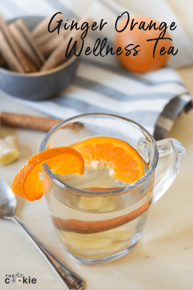 Support your immune system this winter with this delicious and super easy Ginger Orange Wellness Tea that you can make with whole, simple ingredients in less than 15 minutes - @TheFitCookie #health #paleo #vegan