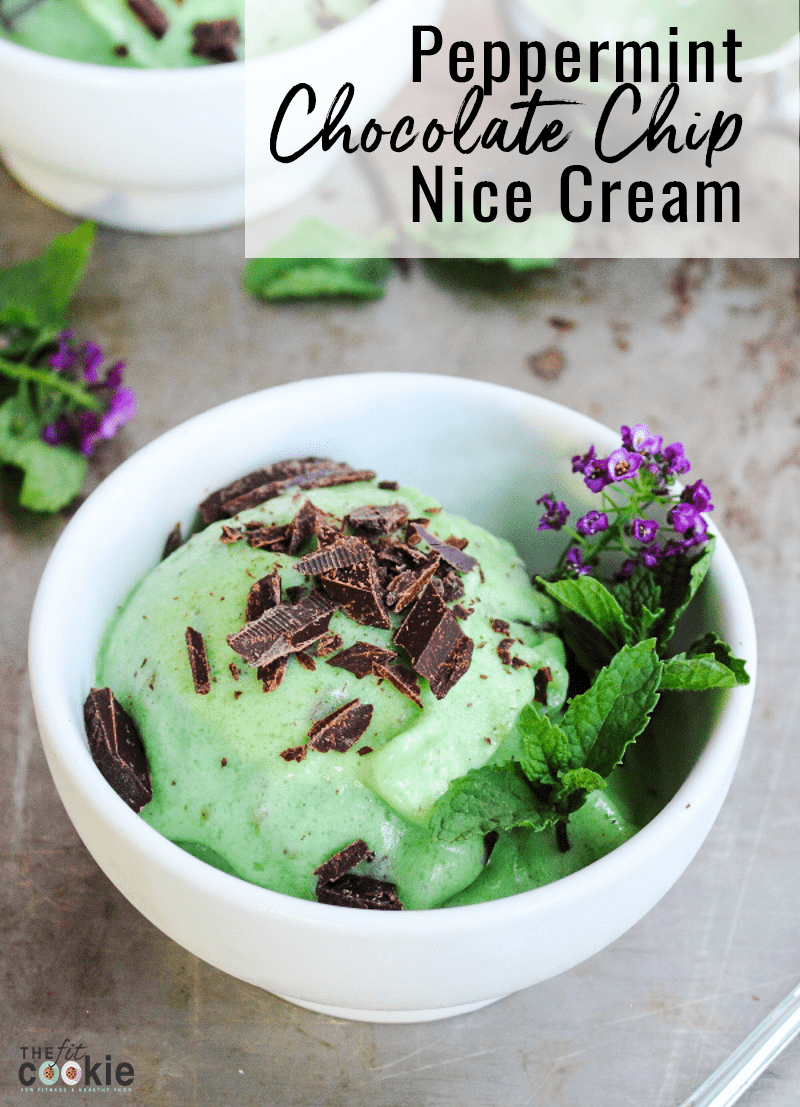 Peppermint Chocolate Chip Nice Cream - The Fit Cookie
