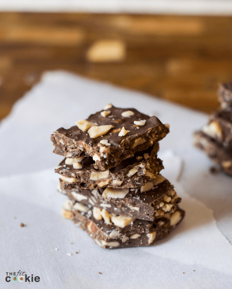 Almond Toffee Coffee Chocolate Bark (Vegan) • The Fit Cookie