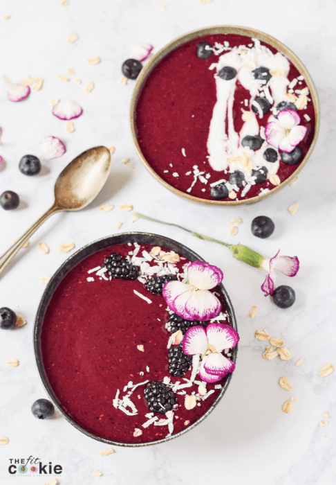 Purple Power Smoothie Bowls from Lindsay Cotter's new book Nourishing Superfood Bowls - vegan, paleo, and allergy friendly