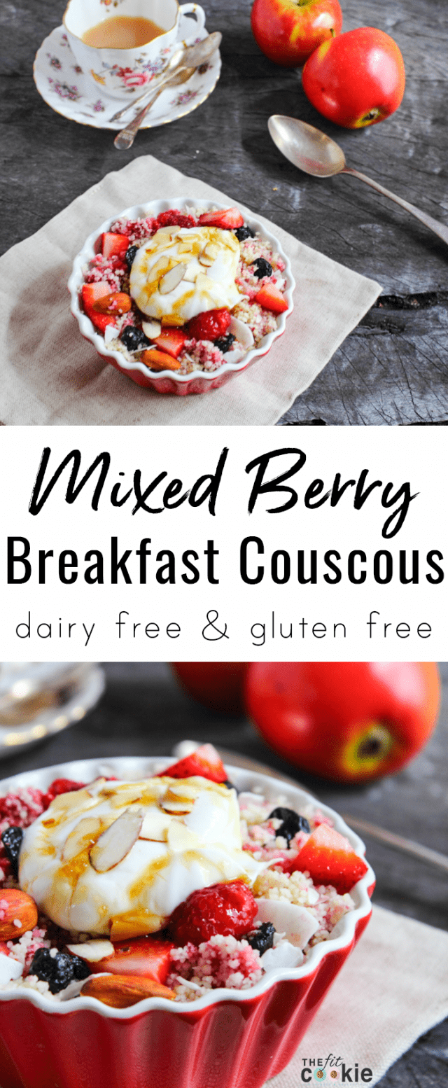 Mixed Berry Breakfast Couscous (Dairy Free & Gluten Free) • The Fit Cookie