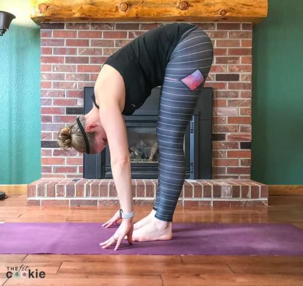 forward fold yoga pose and lower back stretch