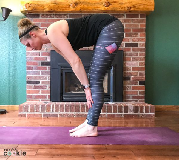 modified forward fold low back stretch and yoga pose
