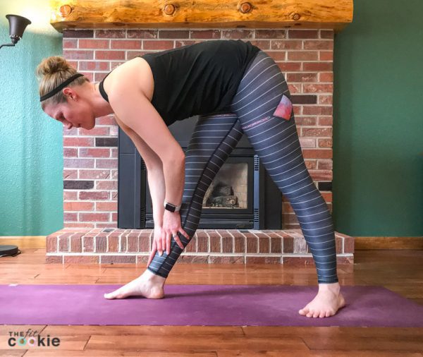 pyramid yoga pose and stretch for hamstring flexibility and healthy low back