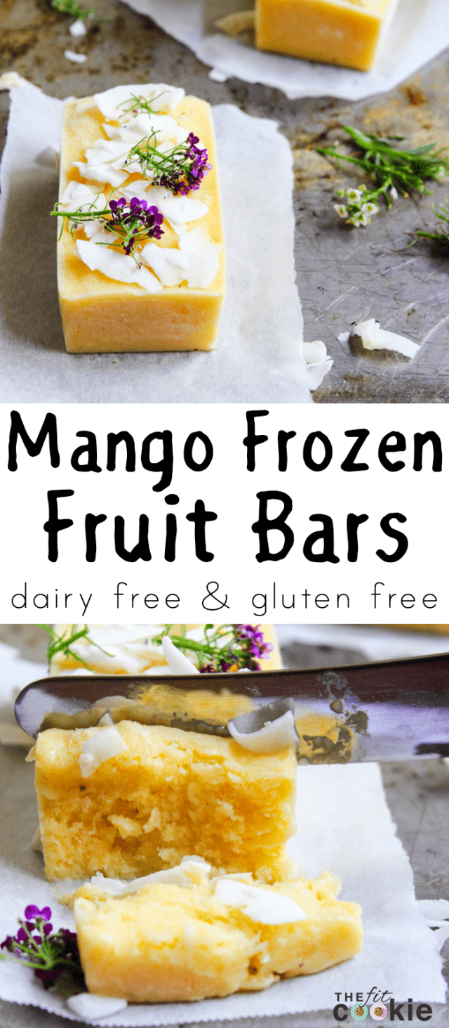 Dairy Free Mango Frozen Fruit Bars (or Popsicles) • The Fit Cookie