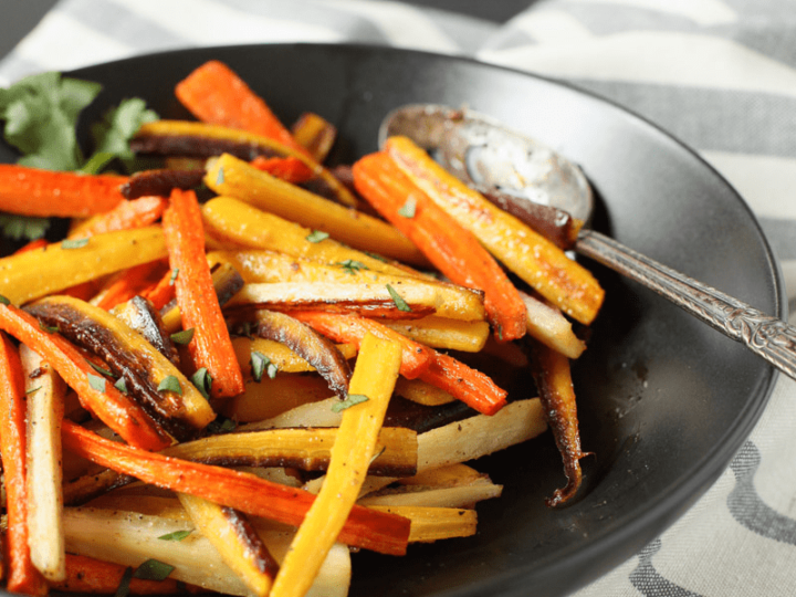 Image for Garlic Roasted Rainbow Carrots (Paleo & Vegan)