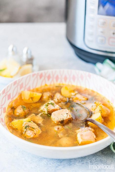 Instant Pot Fish and Potato Soup (grain free, dairy free) - Imagelicious 