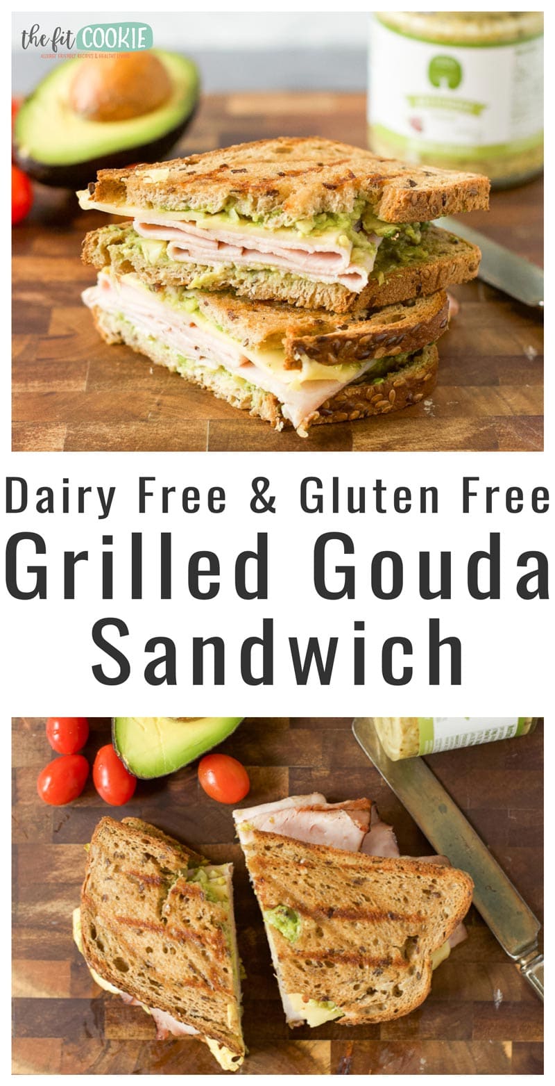 photo collage of gluten free grilled gouda sandwich