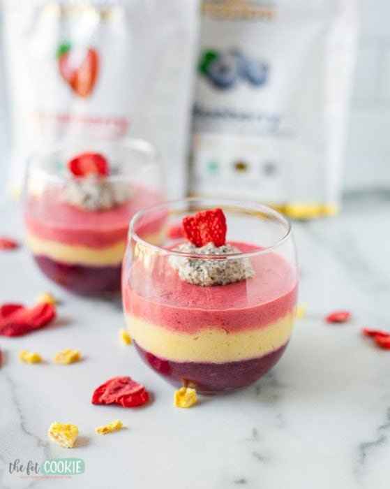 whole30 and vegan layered fruit mousse dessert