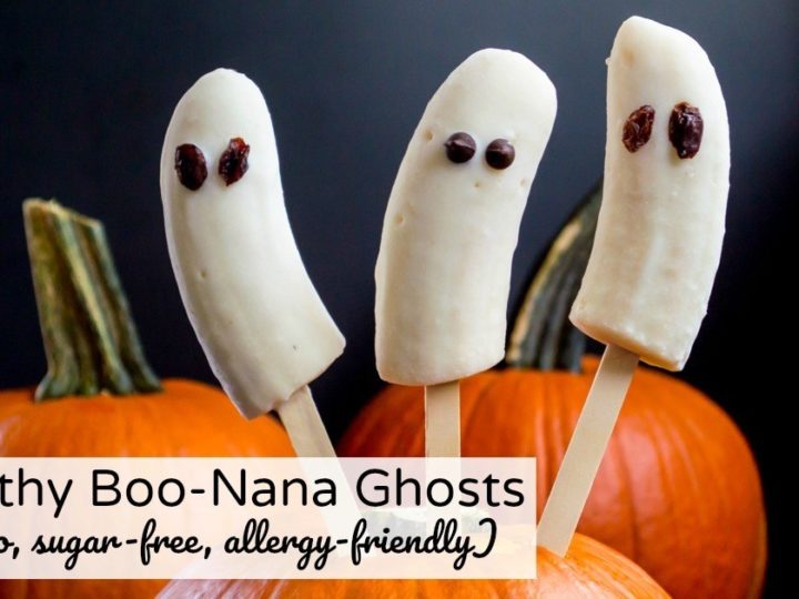 Image for 3-Ingredient Paleo Banana Ghosts (aka "Boo"-nana Ghosts for sugar-free, allergy-friendly Halloween fun!)