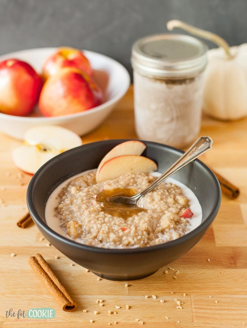 Instant Pot Apple Cinnamon Oatmeal (Gluten Free) • The Fit Cookie