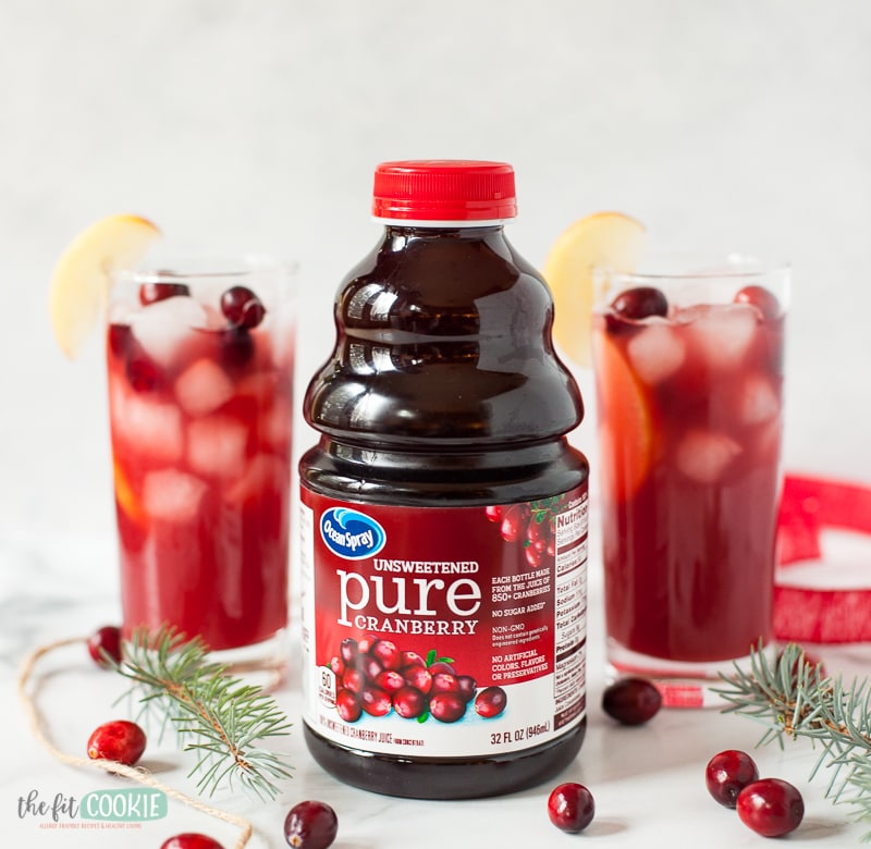 ocean spray pure cranberry juice with healthy mocktails