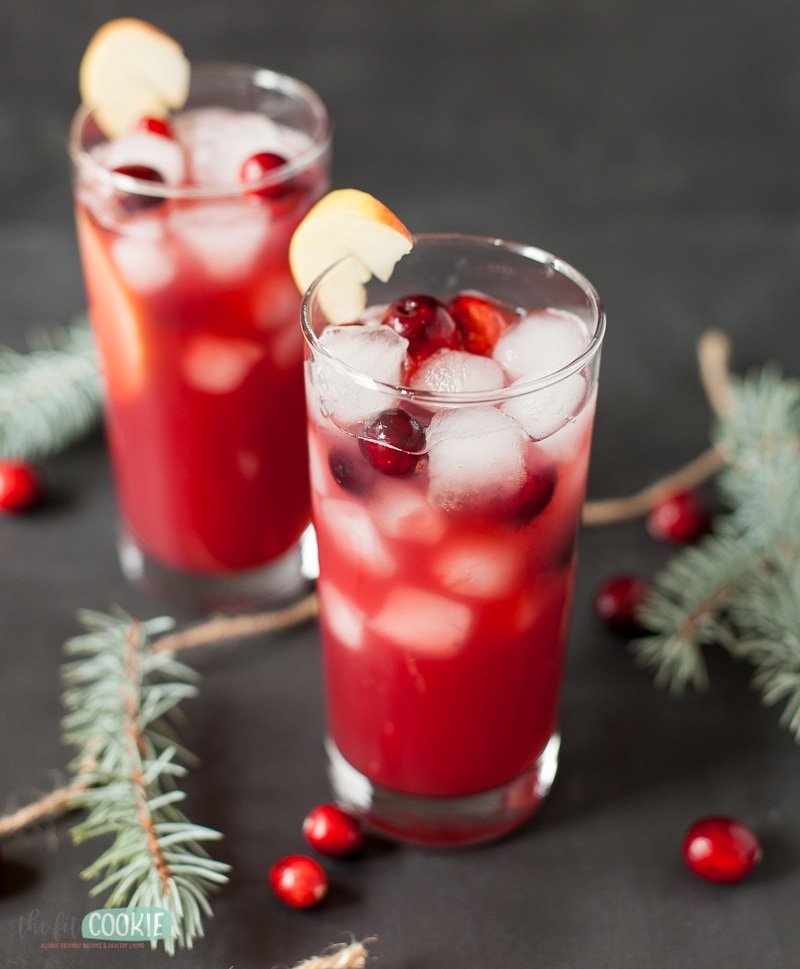 paleo cranberry apple mocktail in a glass