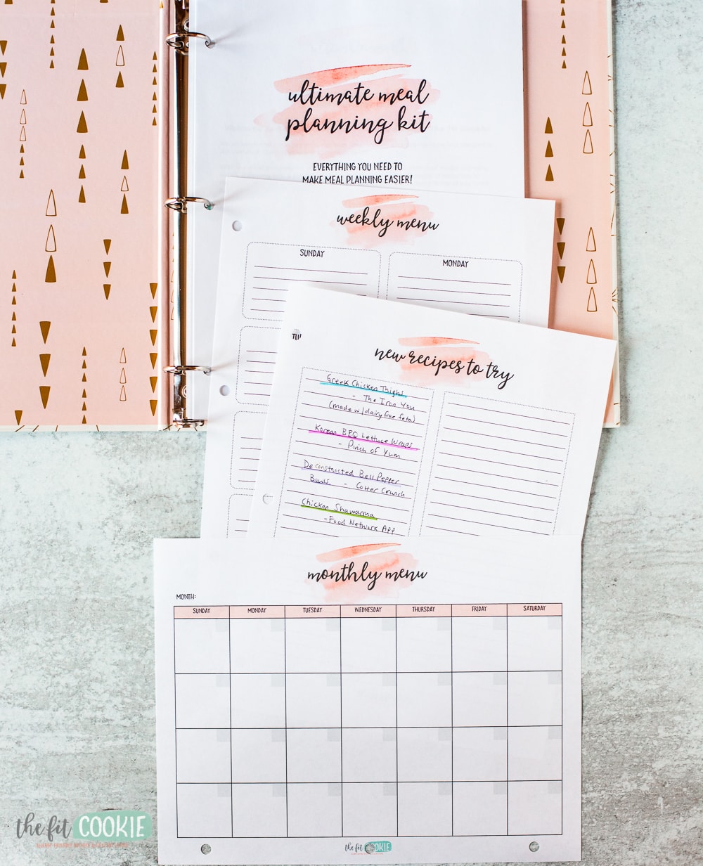 3 ring binder with printable planner pages