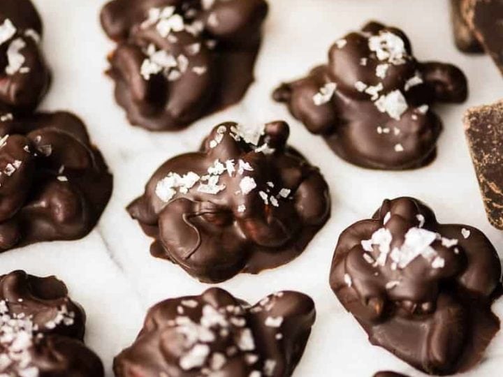 Image for Dark Chocolate Cashew Clusters Recipe with sea salt