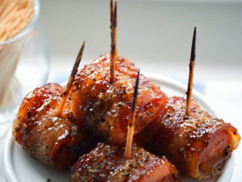 Image for Bacon Wrapped Kielbasa Bites with Brown Sugar Glaze