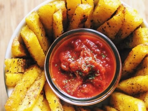 Image for Baked Garlic Pepper Polenta Fries (Gluten-Free, Vegan)