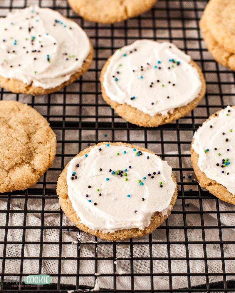 sugar cookies with frosting and sprinkles 