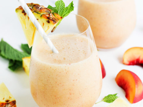 Image for Peach Smoothie Recipe with Pineapple & Mint