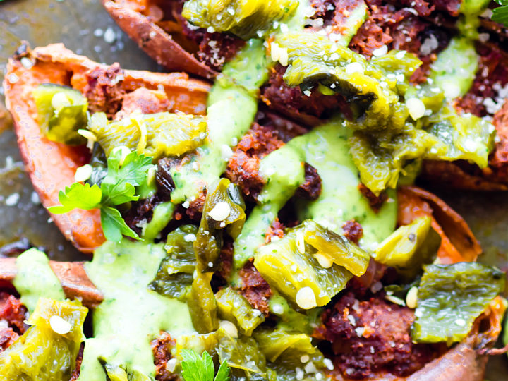 Image for Ancho Chili Stuffed Sweet Potato Skins {Paleo}