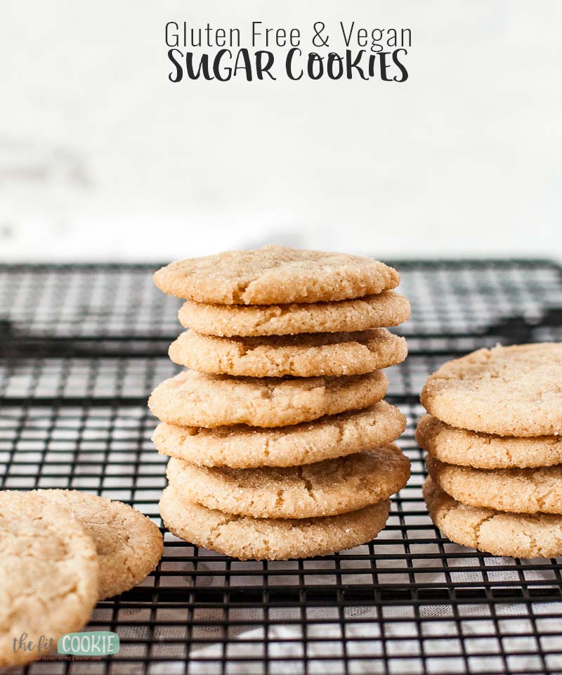 stack of gluten free sugar cookies on cooling rack