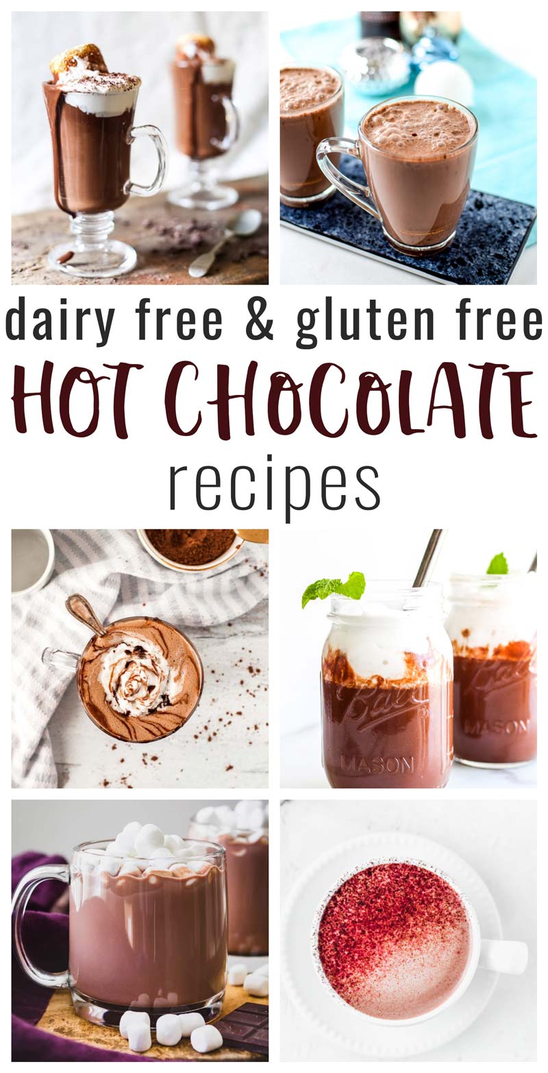 image collage of dairy free hot cocoa recipes