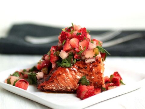 Image for Balsamic Glazed Salmon with Strawberry Salsa