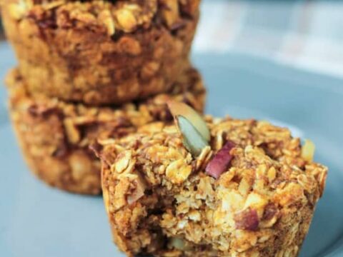 Image for Healthy Apple Pumpkin Pie Baked Oatmeal Bites