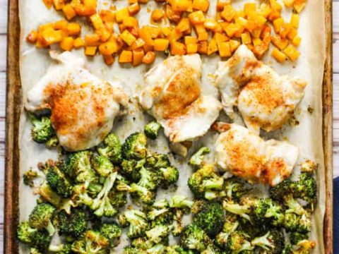 Image for Sheet Pan Chicken Thighs, Broccoli, & Butternut Squash